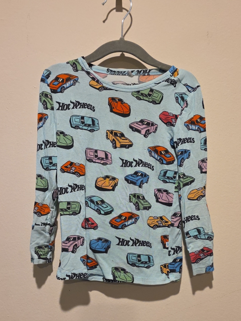 Posh Peanut Hot Wheels Shirt Kids' Light Blue Long-Sleeve Car Print Top Size 3 4